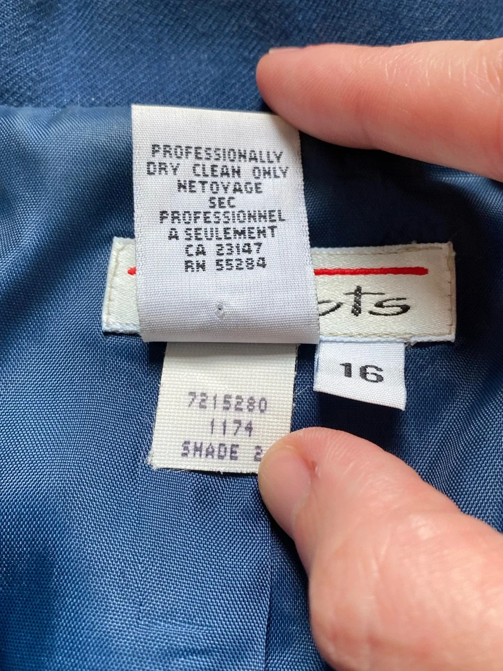Talbots Classic Double-Breasted Navy Blazer & Trousers Set Size 16